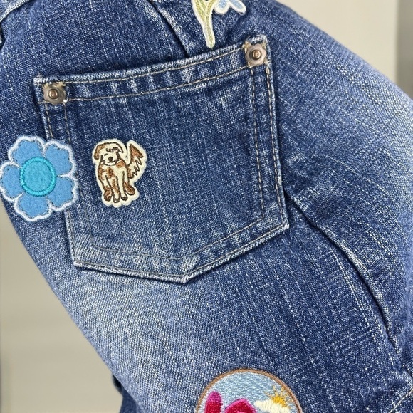 BABY Gap Denim Skirt 12-18m With Patches - Picture 9 of 10